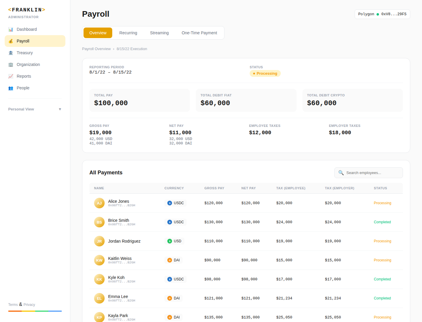 Franklin Payroll - Payroll Overview